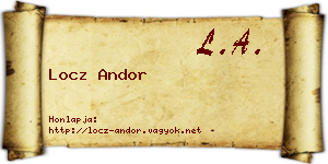 Locz Andor névjegykártya